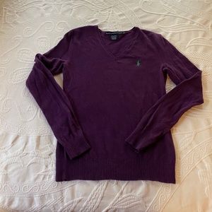 Ralph Lauren Sport Purple long sleeve v-neck sweat